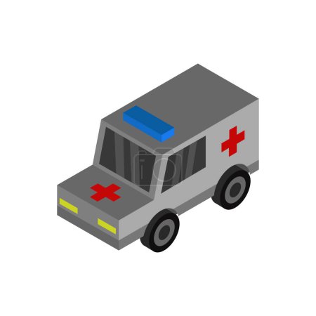 Illustration for Ambulance icon. Isometric illustration of ambulance vector icon for web - Royalty Free Image