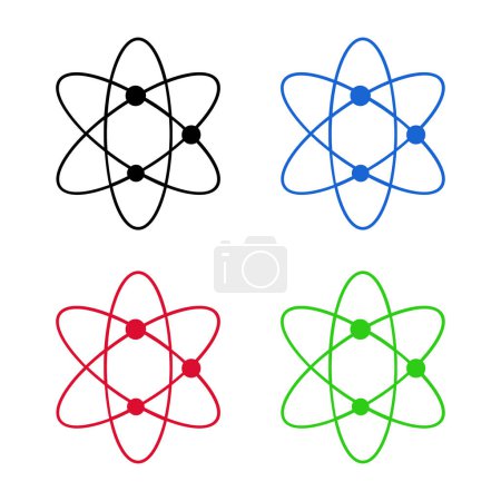 Téléchargez les illustrations : Illustration vectorielle atome sur fond blanc. - en licence libre de droit