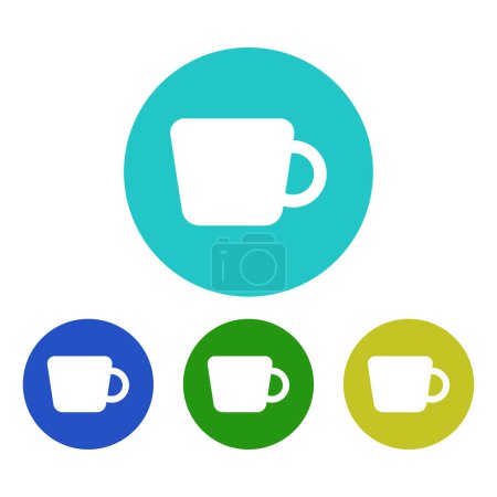 Téléchargez les illustrations : Set d'icônes tasse de café, illustration vectorielle - en licence libre de droit