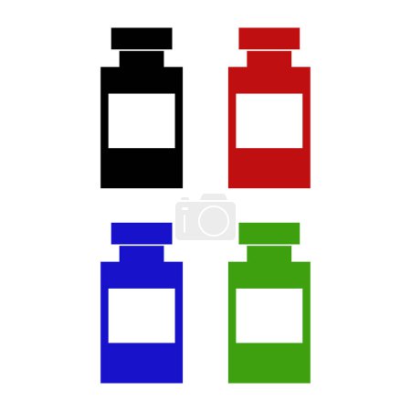 Illustration for Set of colorful syrup bottles - Royalty Free Image