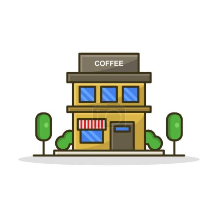 Téléchargez les illustrations : Icône du café sur fond blanc - en licence libre de droit