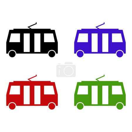 Ilustración de Icono de vector de tranvía aislado en tranvía de fondo blanco. - Imagen libre de derechos