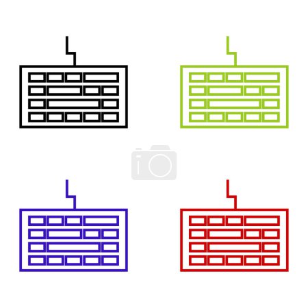 Illustration for Computer keyboard icon set on white background - Royalty Free Image