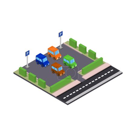 Illustration for Vector illustration of city parking - Royalty Free Image