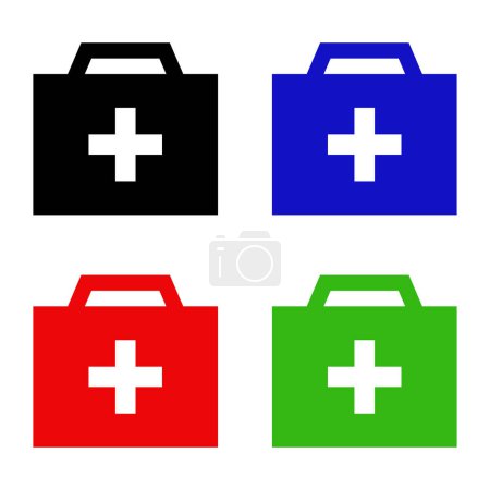 Illustration for First aid box flat icon - Royalty Free Image