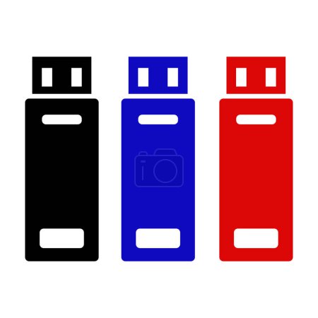 Ilustración de Diseño de iconos USB. Icono de Flash Drive símbolo aislado sobre fondo blanco. ilustración vectorial - Imagen libre de derechos