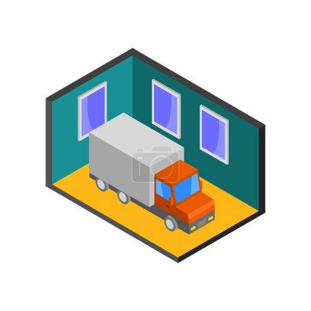 Téléchargez les illustrations : Illustration vectorielle de rendu 3D de garage - en licence libre de droit