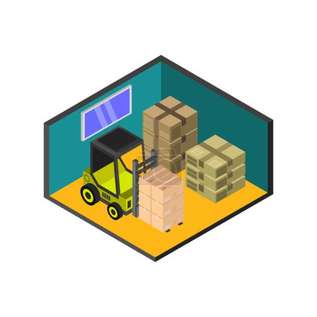 Illustration for Isometric vector illustration of a warehouse - Royalty Free Image