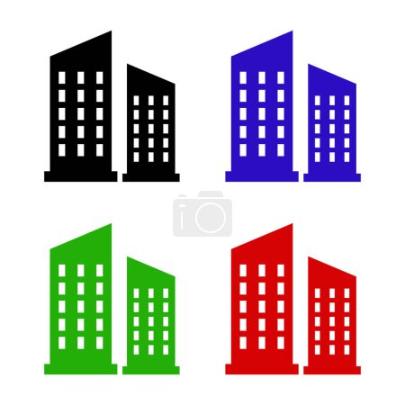 Illustration for City building set isolated on white background. vector illustration. - Royalty Free Image