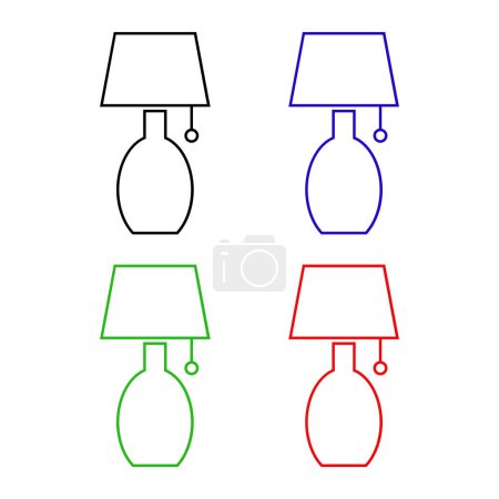 Illustration for Lamps icons set. flat design vector illustration. - Royalty Free Image