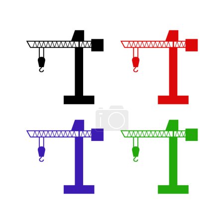 Illustration for Construction crane icons set, vector design - Royalty Free Image
