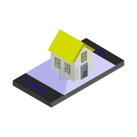 Téléchargez les illustrations : Icône stylisée de la maison, illustration vectorielle bannière maison - en licence libre de droit