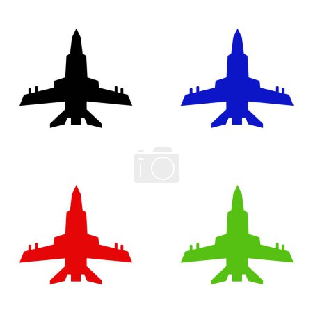 Illustration for Military plane vector icon. - Royalty Free Image