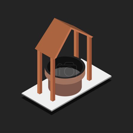 Ilustración de Icono de pozo de agua símbolo de signo aislado y estilo plano para la aplicación - Imagen libre de derechos