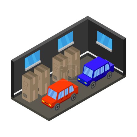 Ilustración de Garaje 3d representación vector ilustración - Imagen libre de derechos