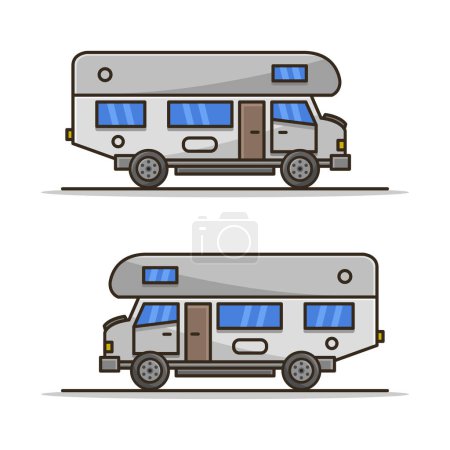 Ilustración de Caravana para viaje por carretera o viaje - Imagen libre de derechos