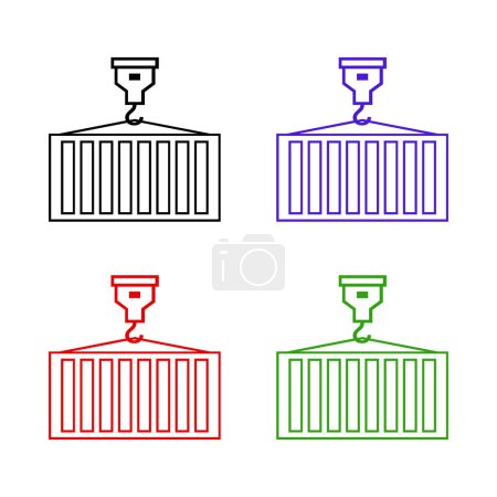 Téléchargez les illustrations : Illustration vectorielle de conteneurs sur grues - en licence libre de droit