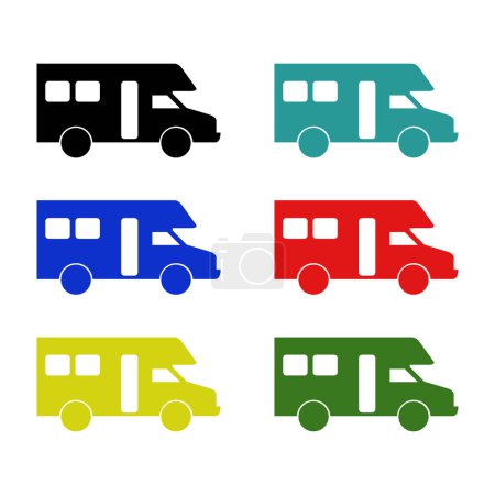 Illustration for Caravan for road trip or travel - Royalty Free Image