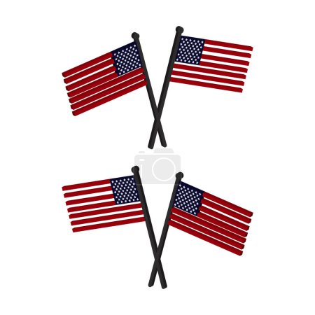 Téléchargez les illustrations : Etats-Unis drapeaux illustration vectorielle - en licence libre de droit