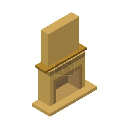 Illustration for Fireplace line icon vector - Royalty Free Image