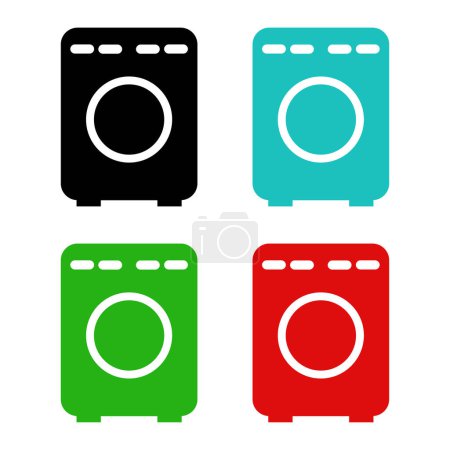 Illustration for Washing machine icons set, vector illustration - Royalty Free Image