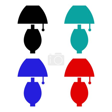 Illustration for Lamps icons set. flat design vector illustration. - Royalty Free Image