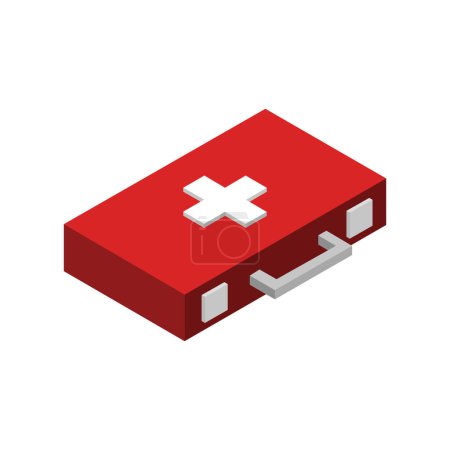 Illustration for First aid kit isometric icon vector illustration - Royalty Free Image