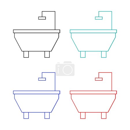 Ilustración de Conjunto de bañera. iconos web ilustración simple - Imagen libre de derechos