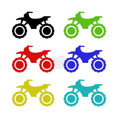 Téléchargez les illustrations : Icônes de moto. illustration vectorielle. - en licence libre de droit