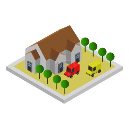 Illustration for Isometric house icon, vector illustration - Royalty Free Image