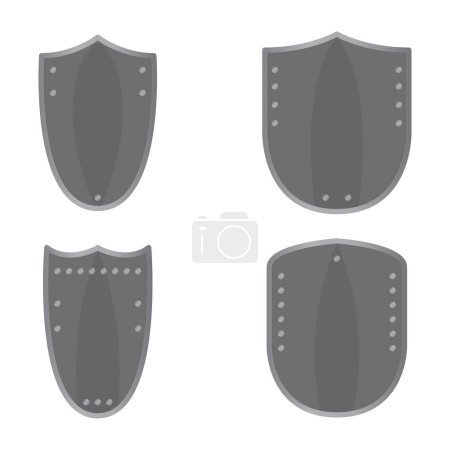 Illustration for Shield icons set, vector illustration - Royalty Free Image