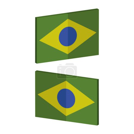 Illustration for Brazil flag icons, vector illustration - Royalty Free Image