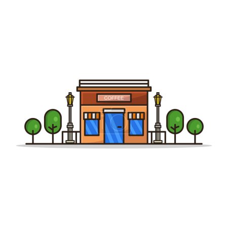 Illustration for Coffee shop icon on white background - Royalty Free Image