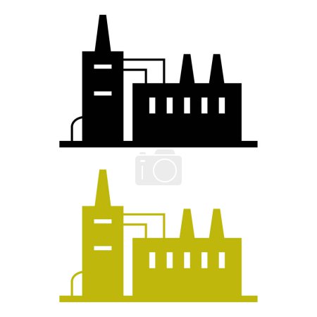 Téléchargez les illustrations : Illustration de style vectoriel d'un bâtiment d'usine - en licence libre de droit