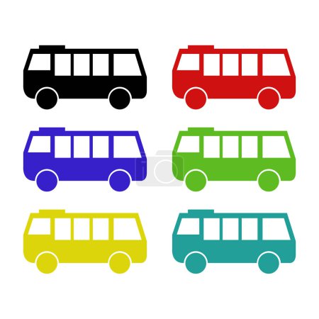 Téléchargez les illustrations : Icône de bus, design vectoriel - en licence libre de droit