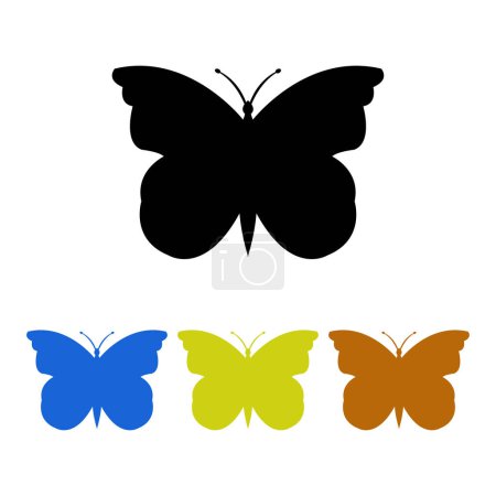 Ilustración de Mariposas coloridas aisladas sobre fondo blanco
. - Imagen libre de derechos