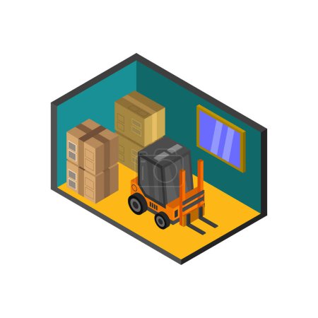 Illustration for Warehouse icon in flat style isolated on white background. warehouse symbol stock vector illustration. - Royalty Free Image