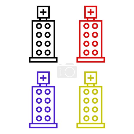 Ilustración de Los iconos del hospital. colores diferentes. ilustración vectorial - Imagen libre de derechos