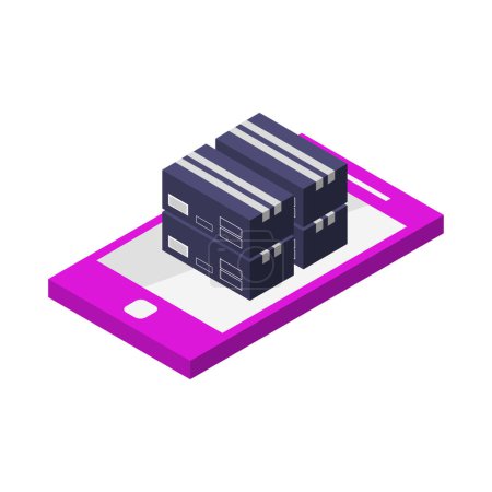 Illustration for Isometric style boxes, vector simple design - Royalty Free Image