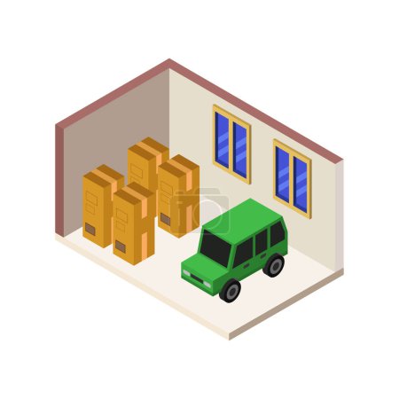 Illustration for Garage 3d rendering vector illustration - Royalty Free Image