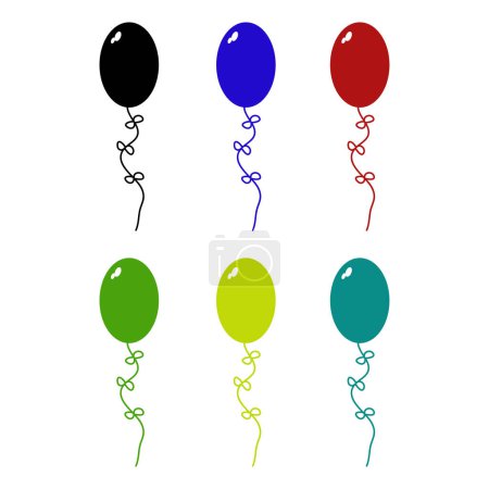 Téléchargez les illustrations : Ensemble de ballons colorés. Illustration vectorielle - en licence libre de droit