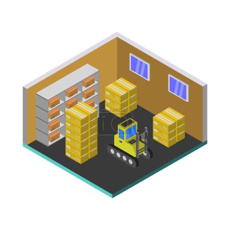 Illustration for Isometric vector icon of warehouse - Royalty Free Image