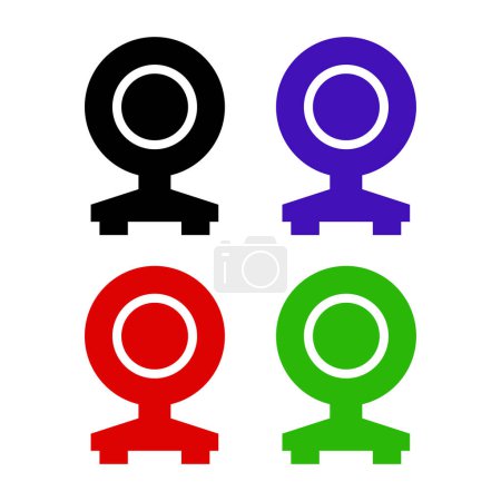 Ilustración de Conjunto de iconos de cámara web, estilo plano - Imagen libre de derechos