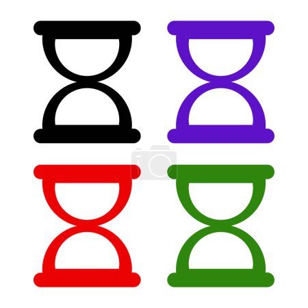 Ilustración de Conjunto de varios iconos de reloj de arena de colores vector de ilustración - Imagen libre de derechos