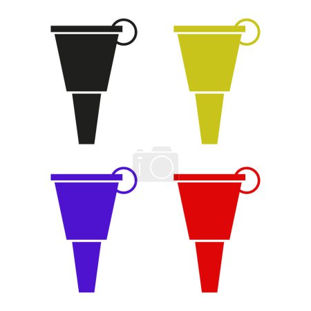 Illustration for Set of vector flat icons with funnel - Royalty Free Image