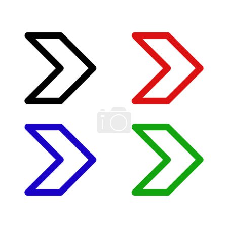 Illustration for Set of simple web arrow icons vector illustration - Royalty Free Image