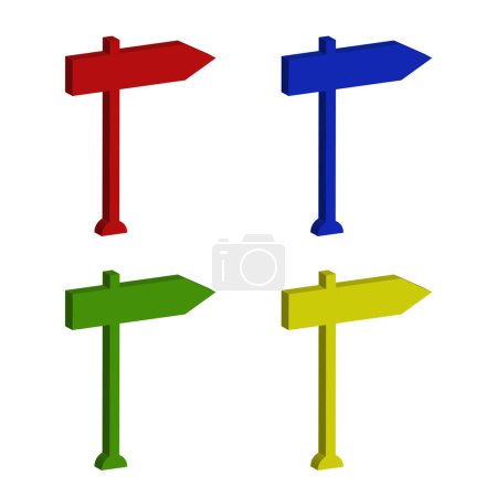 set with colorful 3d directional pointers. vector illustration.
