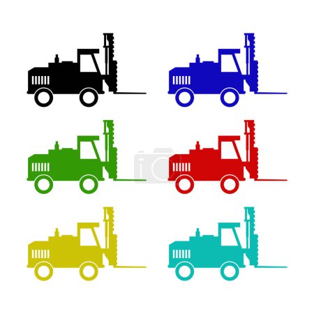 Ilustración de Juego de iconos tractor. ilustración vectorial - Imagen libre de derechos