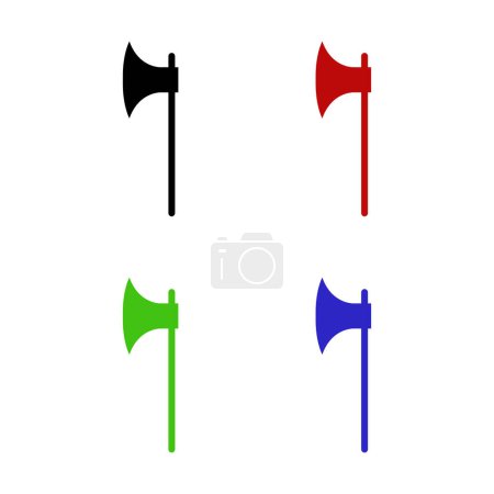 axes flat icons isolated on white background