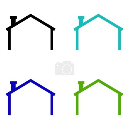 Photo for Set of flat icons with colored houses - Royalty Free Image